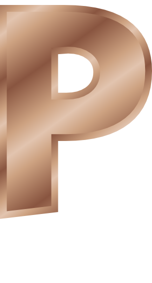 bronze letter capitol P