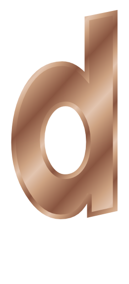 bronze letter d