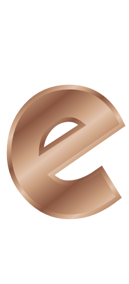 bronze letter e