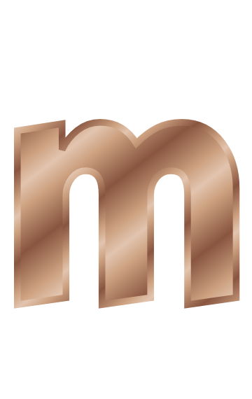 bronze letter m