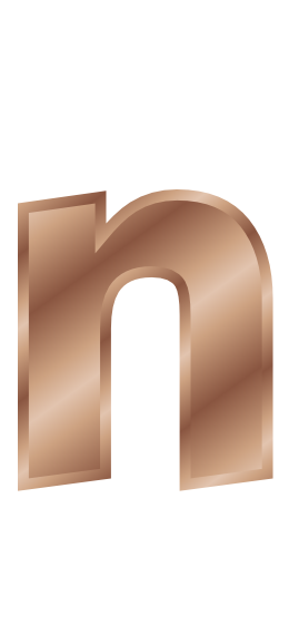 bronze letter n