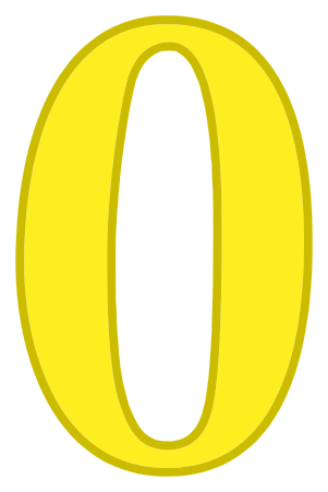 number 0 yellow