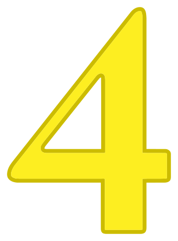 number 4 yellow