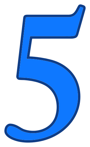 number 5 blue