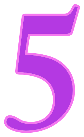 number 5 purple