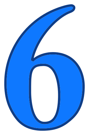 number 6 blue