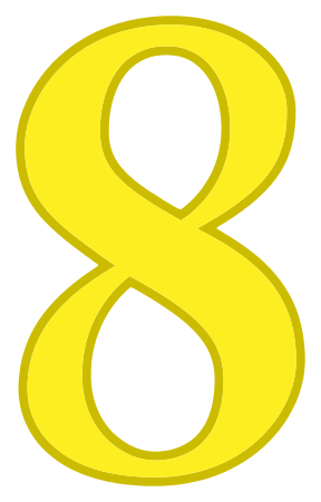 number 8 yellow