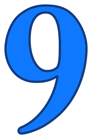 number 9 blue
