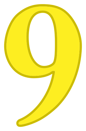 number 9 yellow
