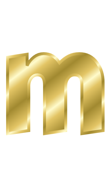 gold letter m