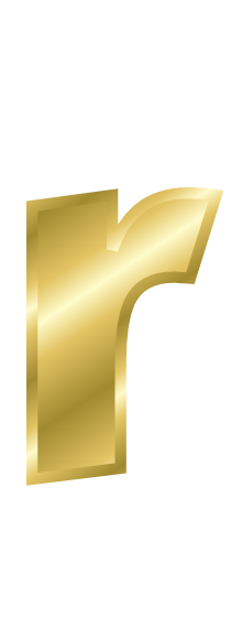 gold letter r
