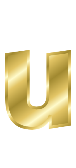 gold letter u