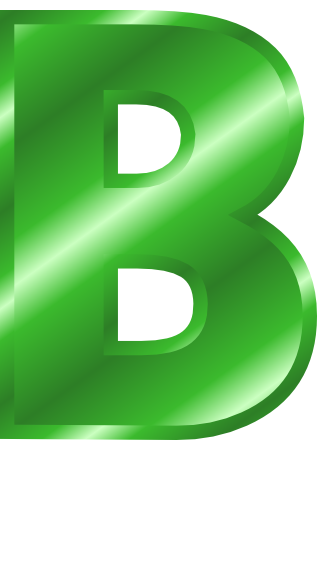 green metal letter capitol B