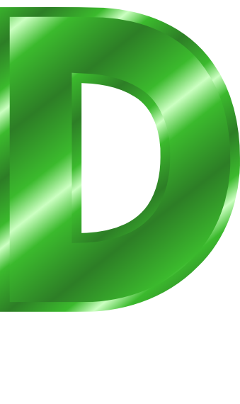 green metal letter capitol D