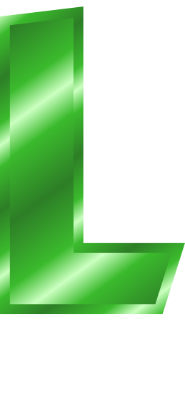 green metal letter capitol L