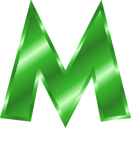 green metal letter capitol M