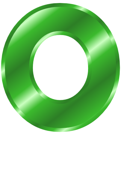 green metal letter capitol O