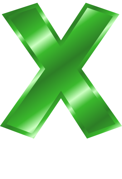 green metal letter capitol X