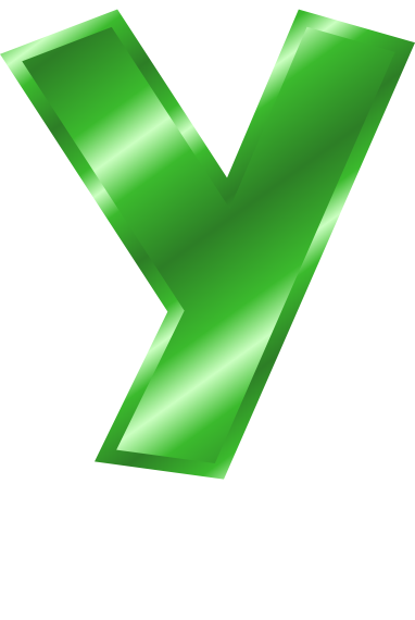 green metal letter capitol Y