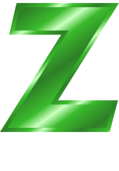 green metal letter capitol Z