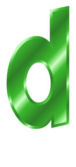 green metal letter d