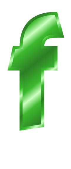 green metal letter f