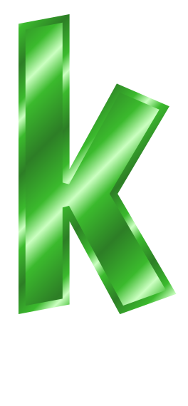 green metal letter k