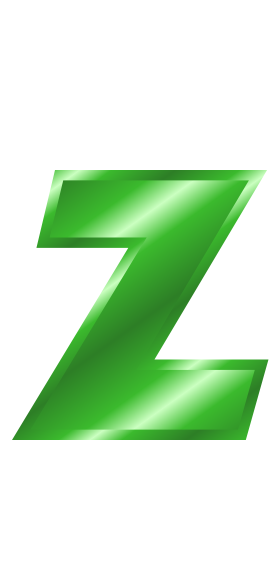 green metal letter z