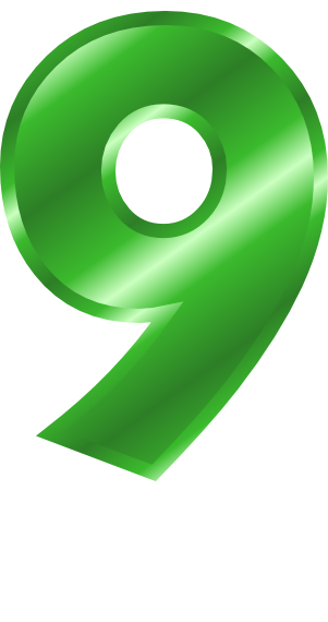 green metal number 9