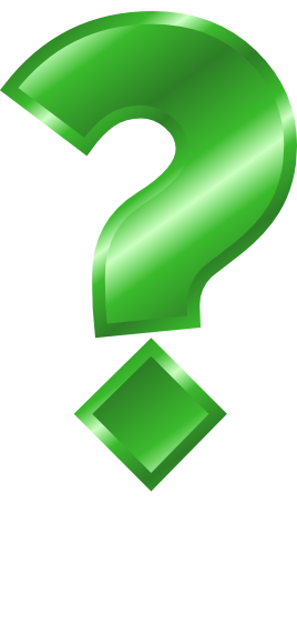 green metal question mark