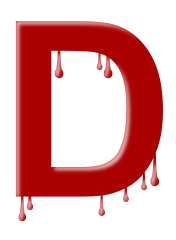 letter dripping D