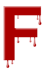 letter dripping F