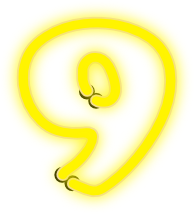 neon numeral 9