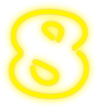 neon numeral simple 8
