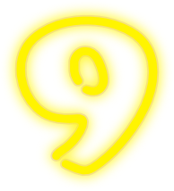 neon numeral simple 9