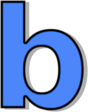 lowercase B blue