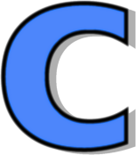 lowercase C blue