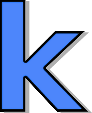 lowercase K blue