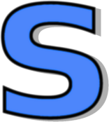 lowercase S blue