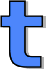 lowercase T blue