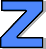 lowercase Z blue