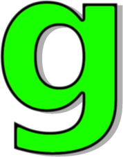 lowercase G green