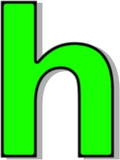 lowercase H green