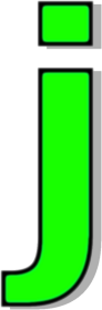 lowercase J green