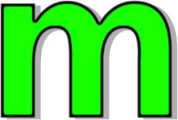 lowercase M green