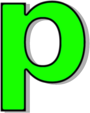 lowercase P green