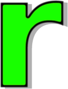 lowercase R green