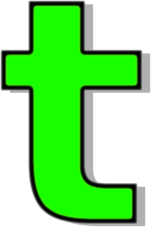 lowercase T green