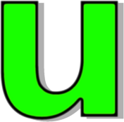 lowercase U green