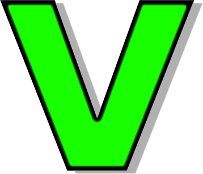 lowercase V green